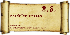 Meláth Britta névjegykártya